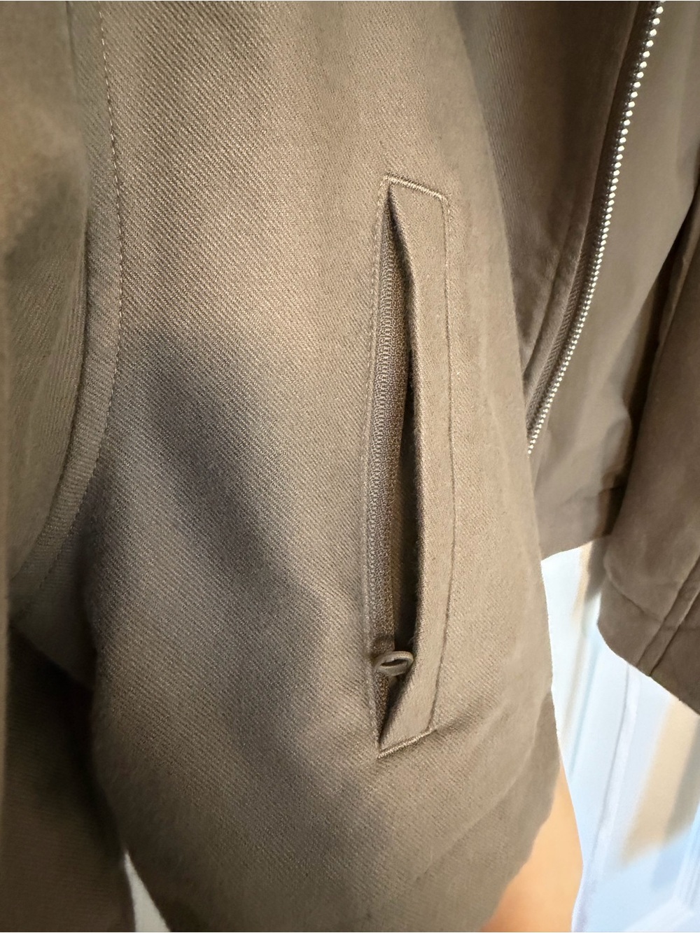 ALO Yoga Cropped Zip Bomber Jacket in Olive - Picture 5 of 7